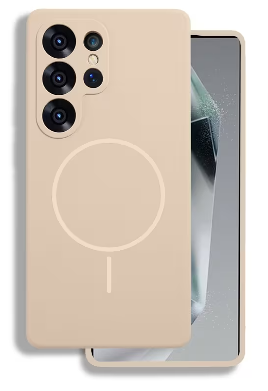 Samsung Galaxy S26 Ultra Case - Beige - Soft Liquid Silicone MagSafe Back Cover