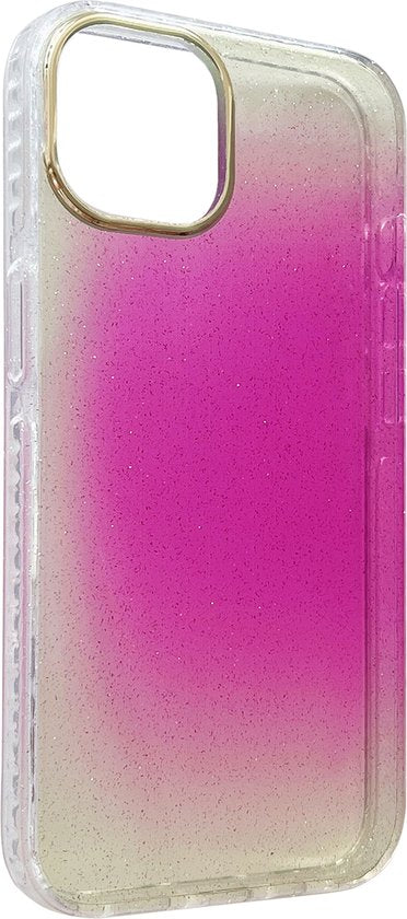 Apple iPhone 13 Hoesje - Paars - Glitter Back Cover
