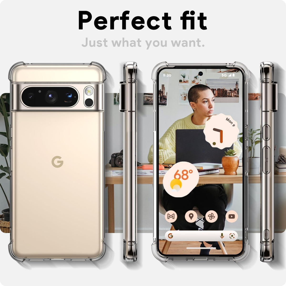 Google Pixel 8 Pro Hoesje - Transparant - Anti-Shock Back Cover