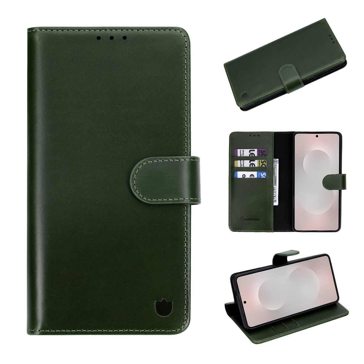 Samsung Galaxy S26 Ultra Hoesje - Forest Green - Echt Leren Bookcase