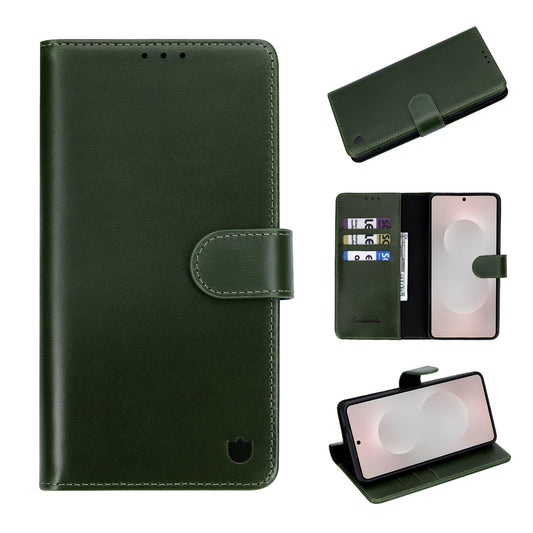 Samsung Galaxy S26 Ultra Case - Forest Green - Genuine Leather Wallet Case