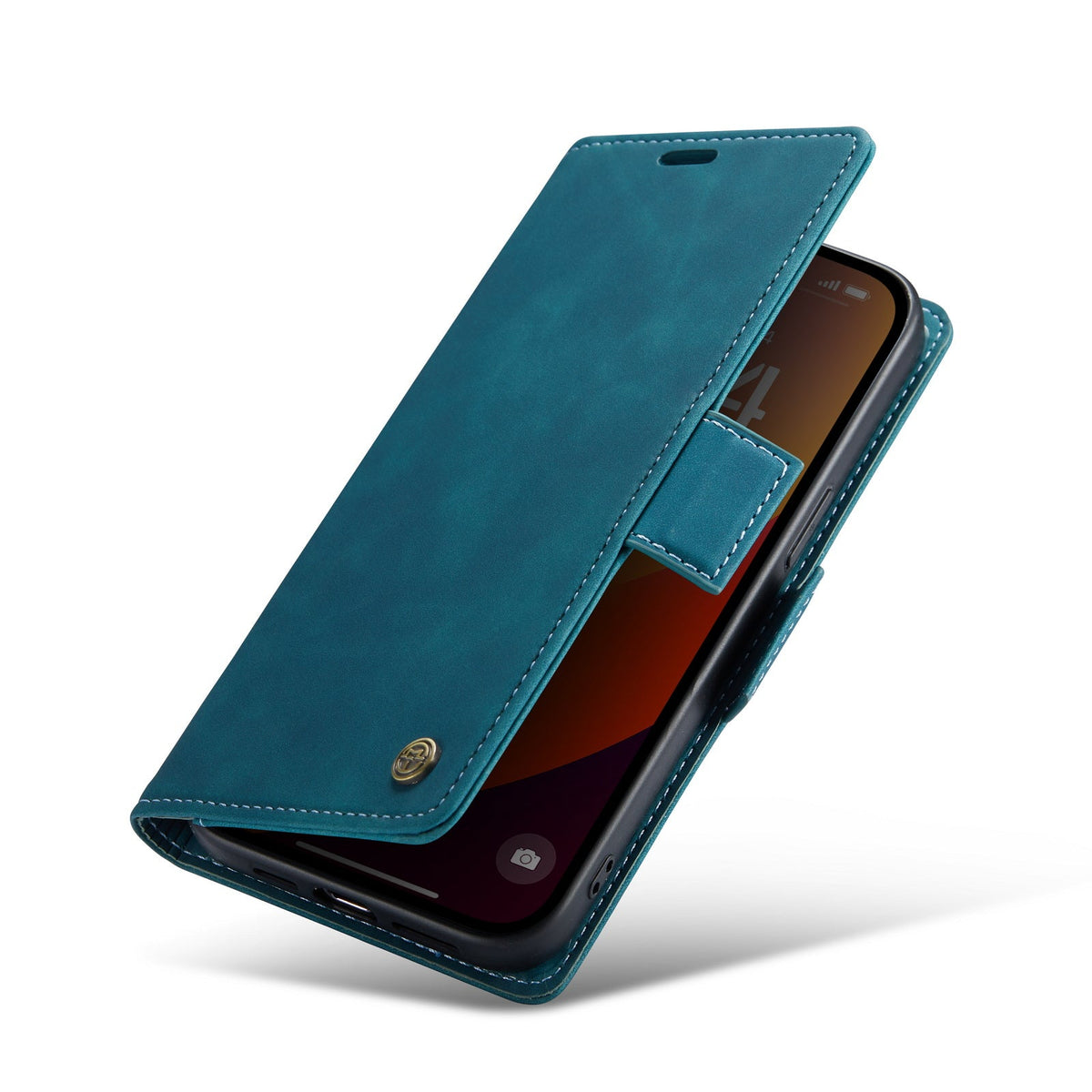 Apple iPhone 15 Pro Hoesje - Emerald Green - Portemonnee MagSafe Bookcase