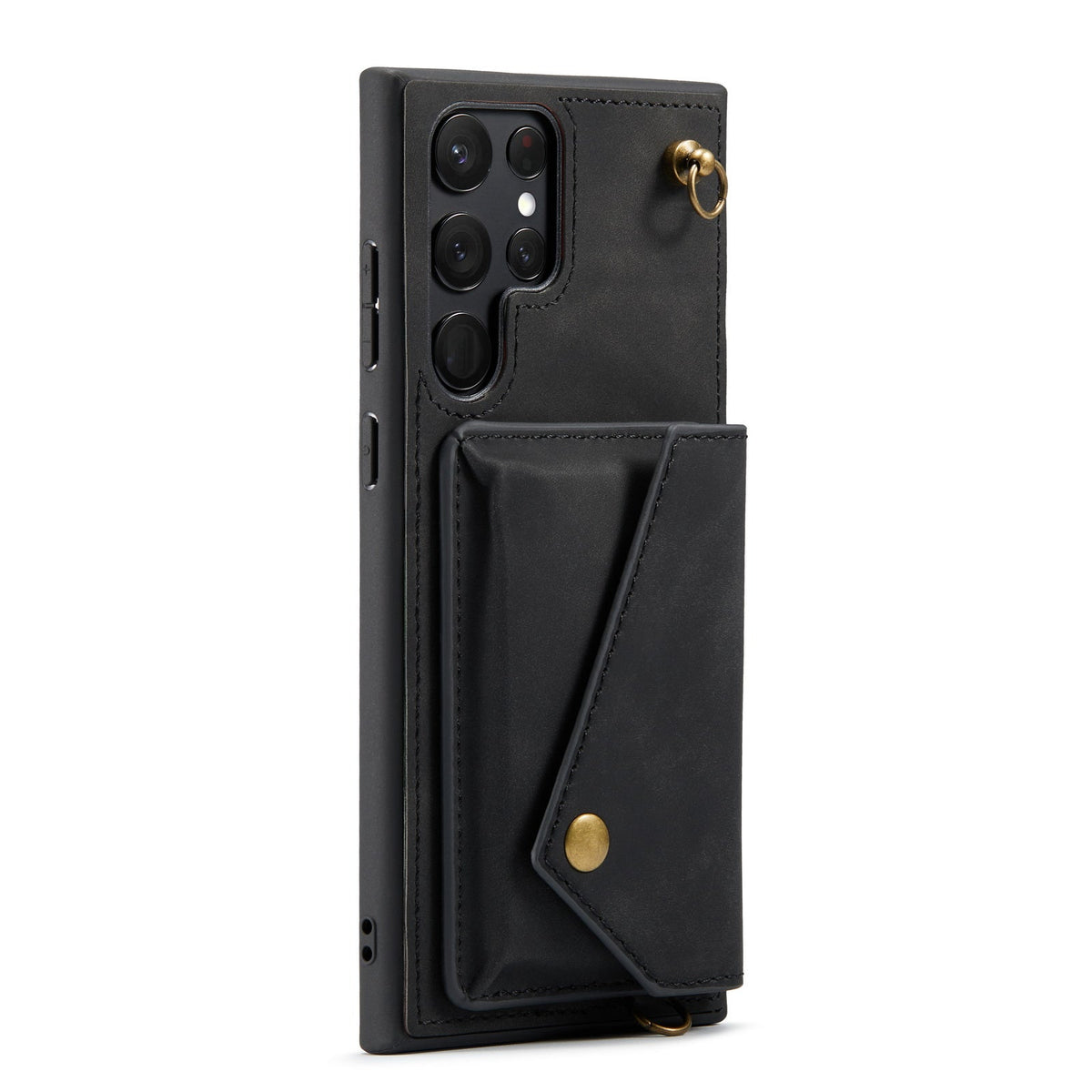 Samsung Galaxy S22 Ultra Case - Charcoal Gray - Luxury Back Cover with Phone Strap