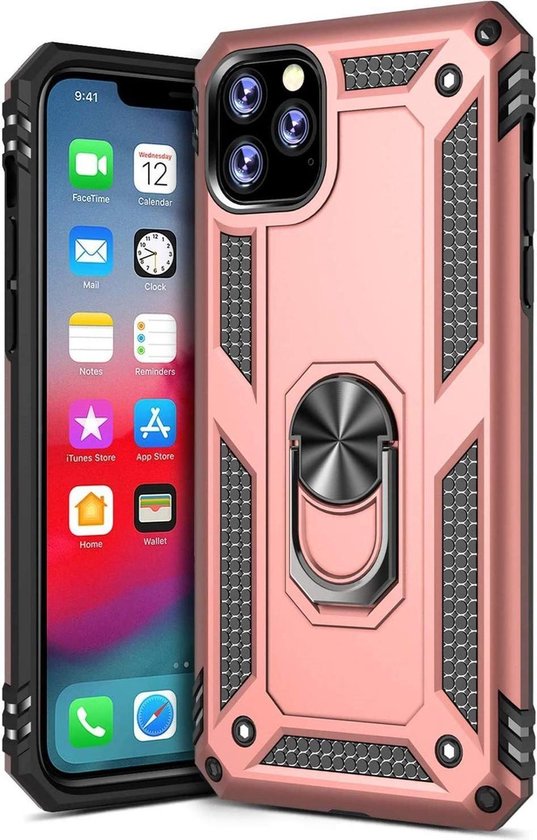 Apple iPhone 11 Pro Max Hoesje - Rosegoud - Armor Kickstand Back Cover