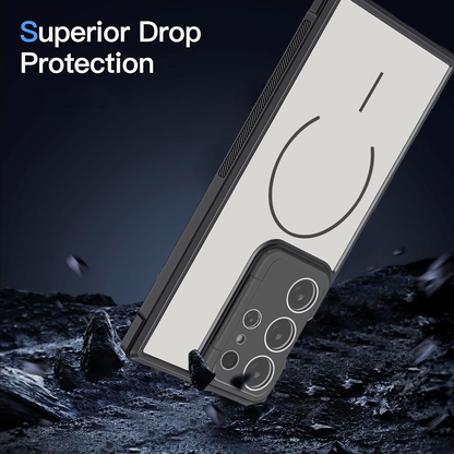 Samsung Galaxy S26 Ultra Hoesje - Donker Blauw - Matte Armor MagSafe Back Cover met Kickstand