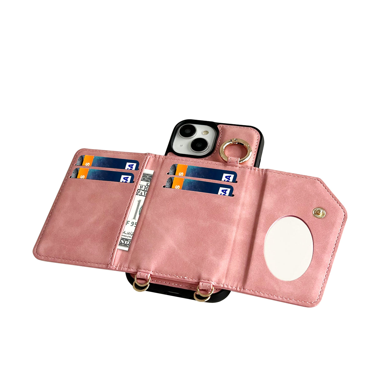 Apple iPhone 14 Plus Hoesje - Pale Pink - Luxe MagSafe Bookcase met Telefoonkoord