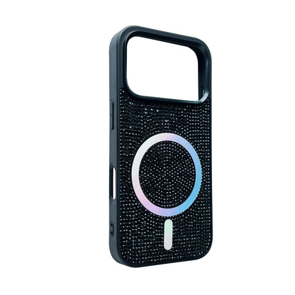 Apple iPhone 18 Pro Hoesje - Zwart - Diamant Glitter MagSafe Back Cover