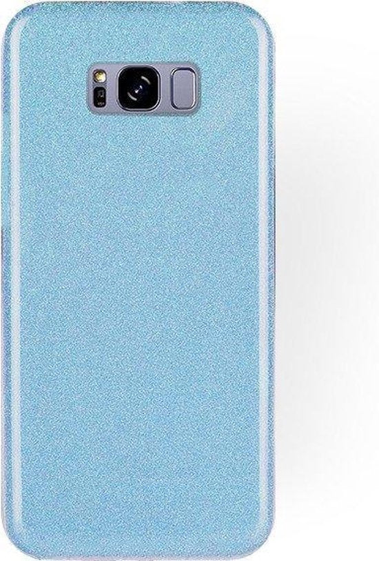 Samsung Galaxy S8 Hoesje - Blauw - Glitter Back Cover