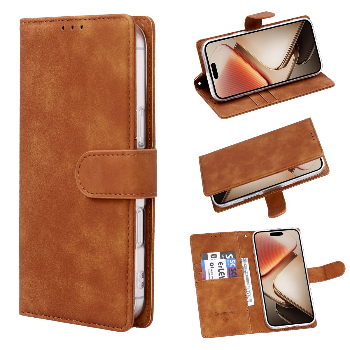 iPhone 17e Hoesje - Bruin - Kunstleer Portemonnee Bookcase