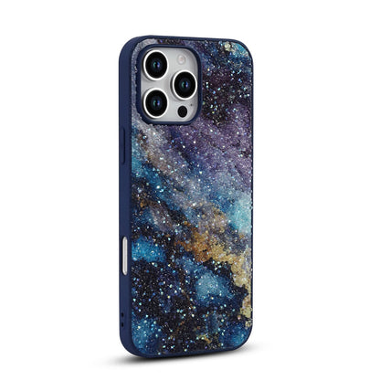 Apple iPhone 16 Pro Max Case - Blue - Diamond Marble Glitter Back Cover