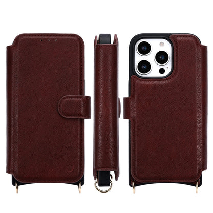 Apple iPhone 16 Pro Case - Wine Red - CM Amsterdam Back Cover with Phone Strap