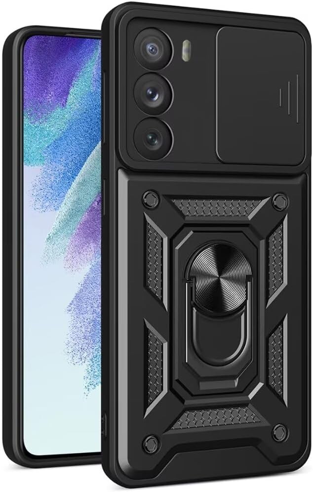 Oppo Reno 12 Hoesje - Zwart - Armor Kickstand en Camera Bescherming Back Cover