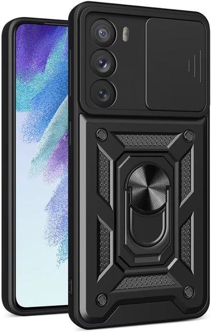 OPPO Reno12 Pro Hoesje - Zwart - Armor Kickstand en Camera Bescherming Back Cover