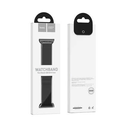 Apple Watch Bandje 44/45/46/49 mm - Hoco Fashion WA04 Nylon - Zwart
