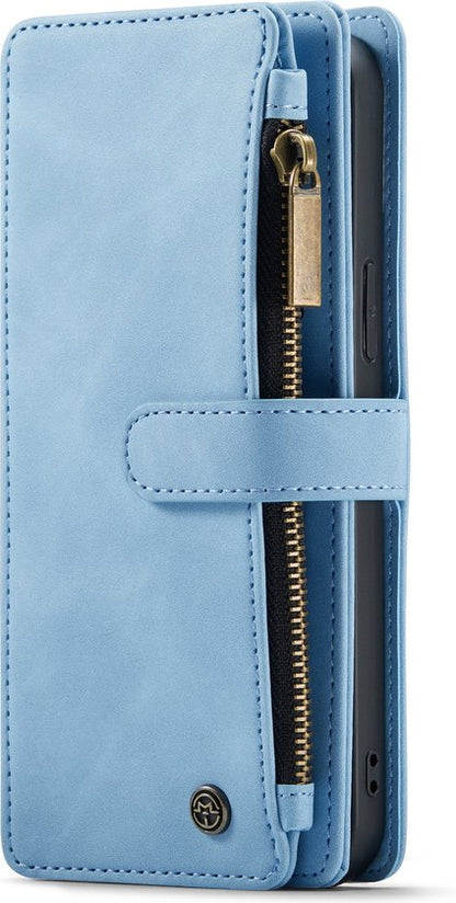 Apple iPhone 13 Pro Max Hoesje - Sky Blue - Luxe Bookcase met Rits
