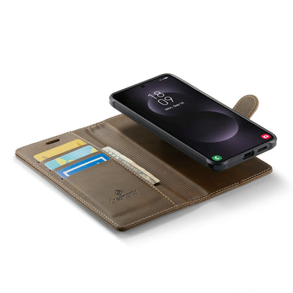 Samsung Galaxy S25 Edge Hoesje - Mahogany Brown - Luxe 2 in 1 MagSafe Bookcase
