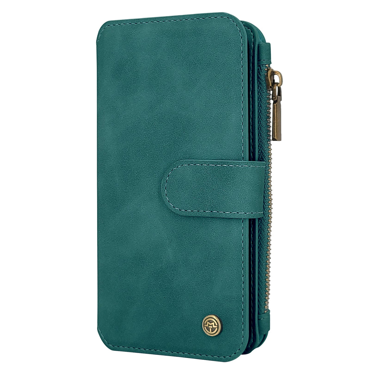 Apple iPhone 16 Pro Max Hoesje - Emerald Green - 2 in 1 Bookcase met Rits