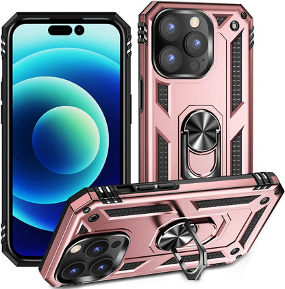 Apple iPhone 15 Pro Max Hoesje - Rosegoud - Armor Kickstand Back Cover