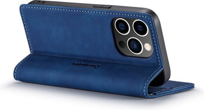 Apple iPhone 14 Pro Hoesje - Navy Blue - Dunne Bookcase