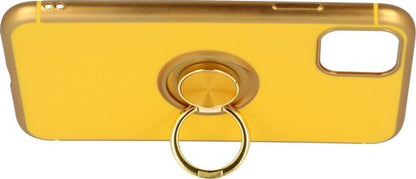 Apple iPhone 11 Pro Max Case - Yellow - Silicone Ring Kickstand Back Cover