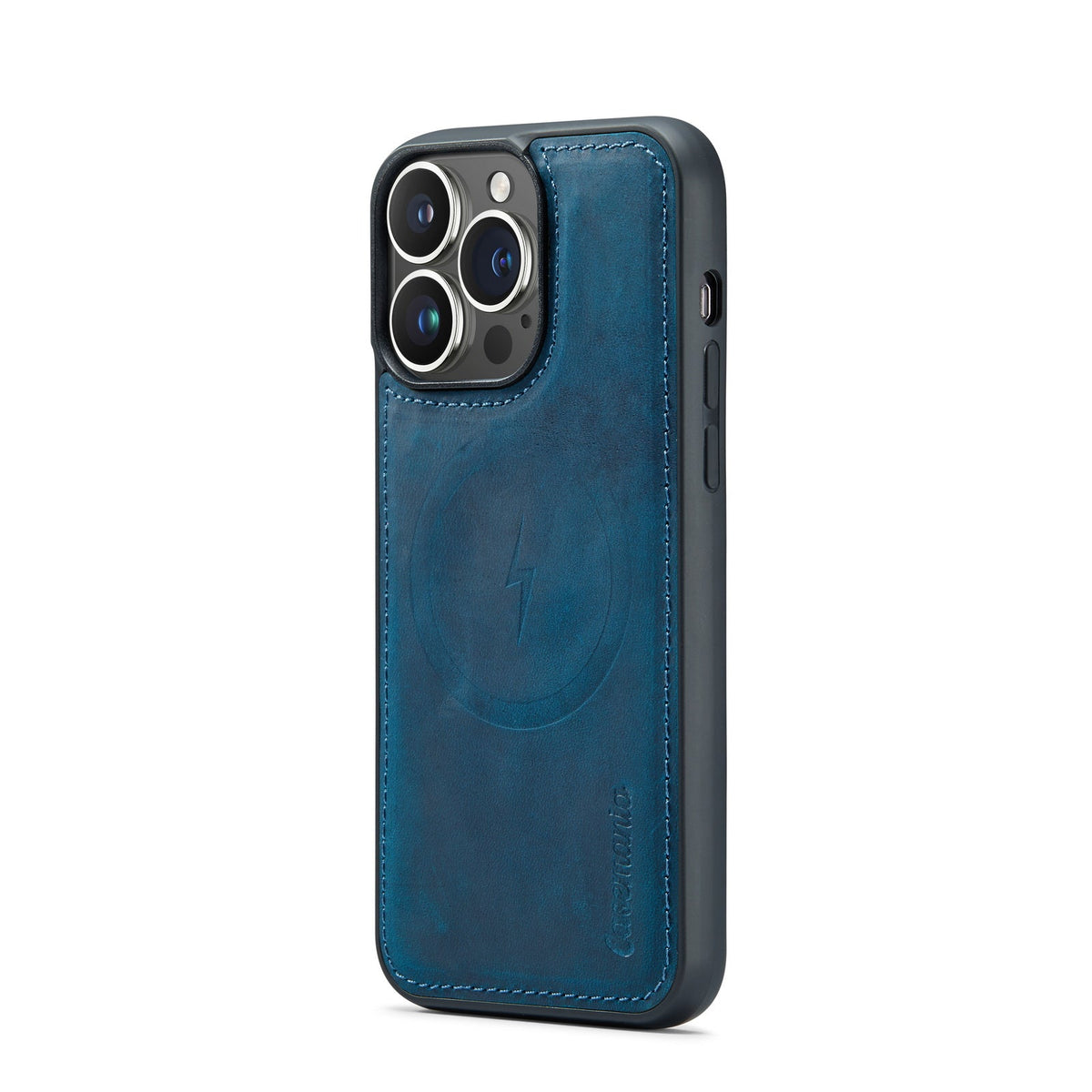 Apple iPhone 15 Pro Hoesje - Navy Blue - Echt Leren 2 in 1 MagSafe Bookcase