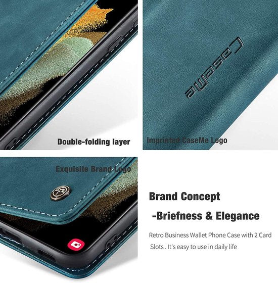 Samsung Galaxy S21 Ultra Hoesje - Emerald Green - Dunne Bookcase