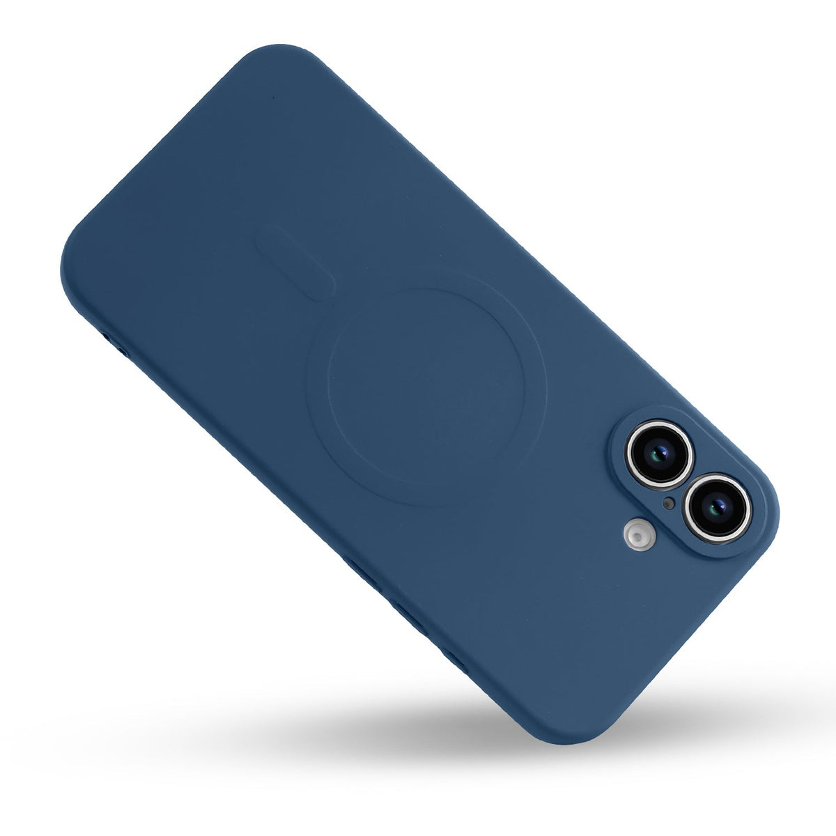 Apple iPhone 16 Plus Hoesje - Blauw - Liquid Siliconen MagSafe Back Cover met Magneetring