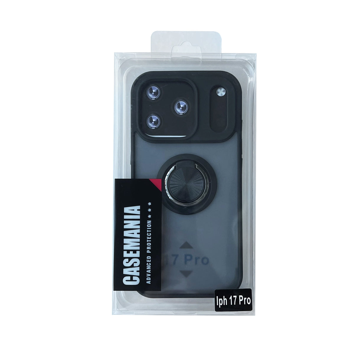 Apple iPhone 17 Pro Hoesje - Zwart - Ring Kickstand MagSafe Back Cover