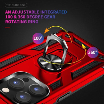 Apple iPhone 14 Pro Hoesje - Rood - Armor Kickstand Back Cover