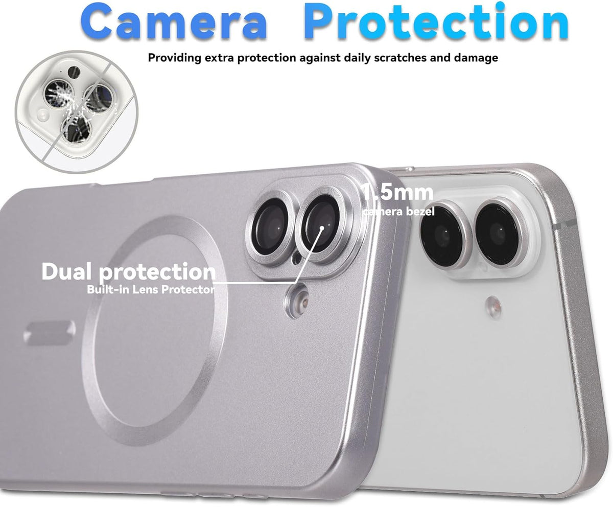 Apple iPhone 16 Plus Case - Silver - Matte Silicone MagSafe Back Cover