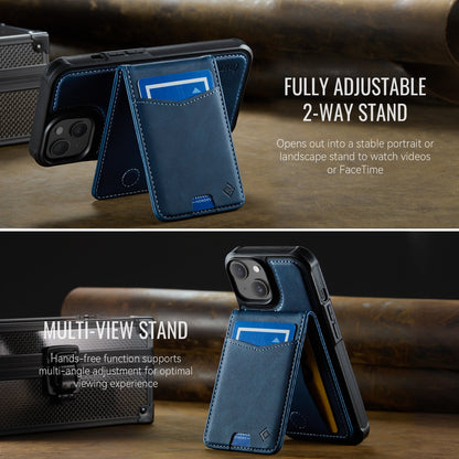 Apple iPhone 14 Case - Navy Blue - MagSafe Back Cover with Pull-Out Card Holder
