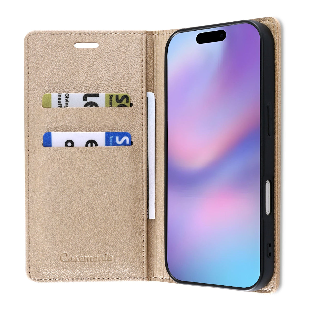 Apple iPhone 18 Pro Hoesje - Soft Beige - Dunne Leather-look Back Cover