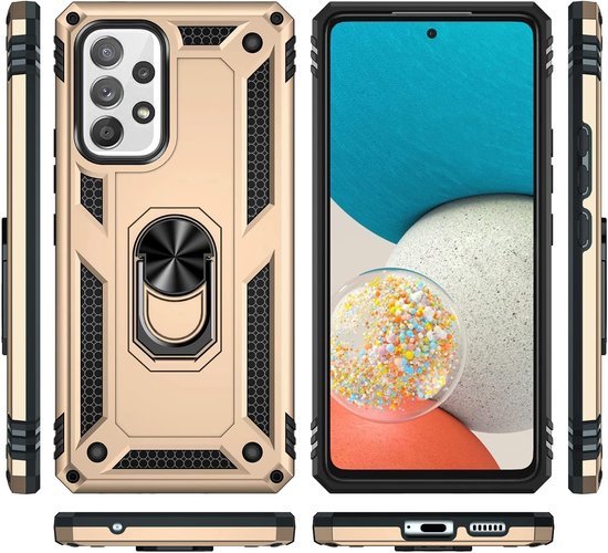 Samsung Galaxy A33 5G Hoesje - Goud - Armor Kickstand Back Cover