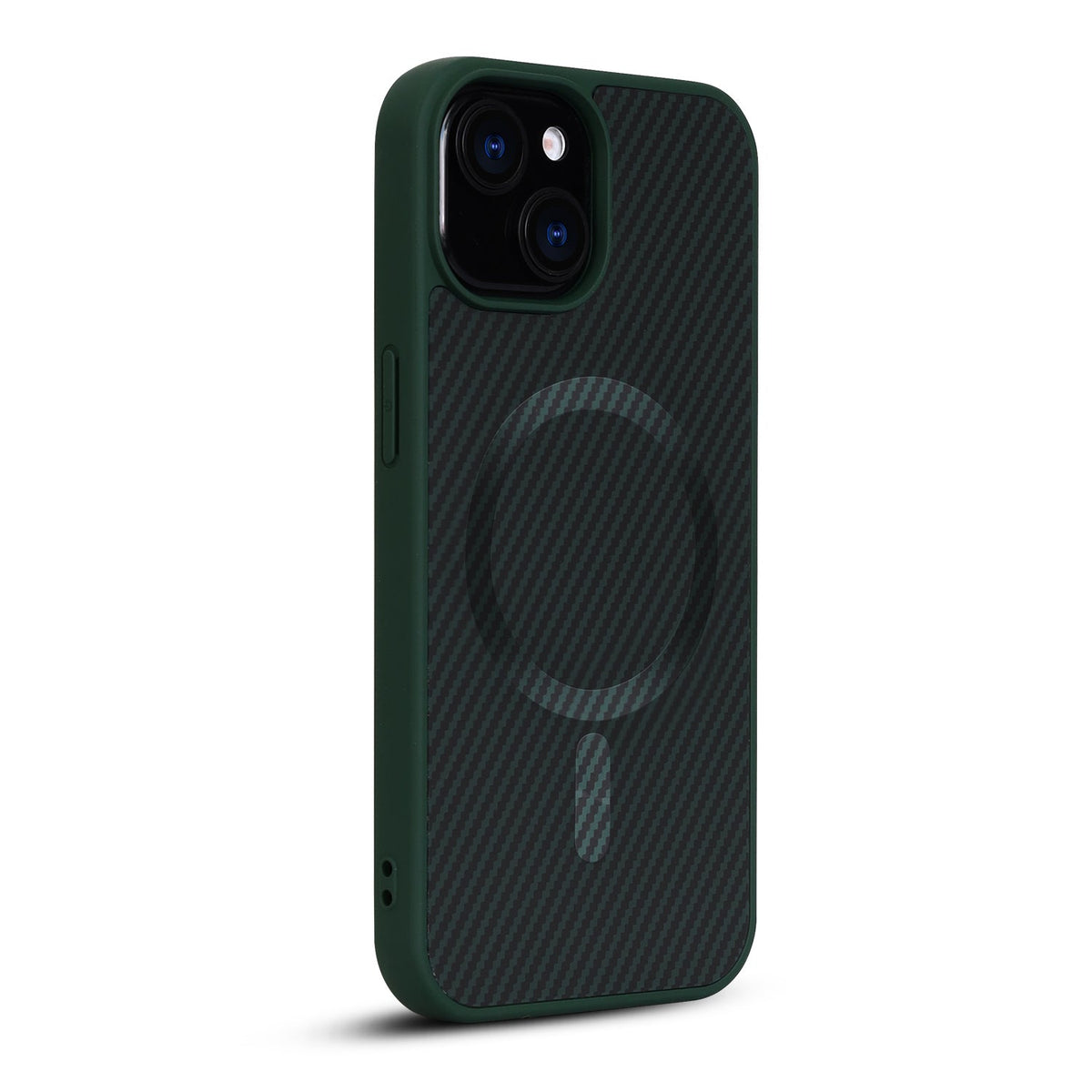 Apple iPhone 15 Plus Hoesje - Groen - Carbon MagSafe Back Cover