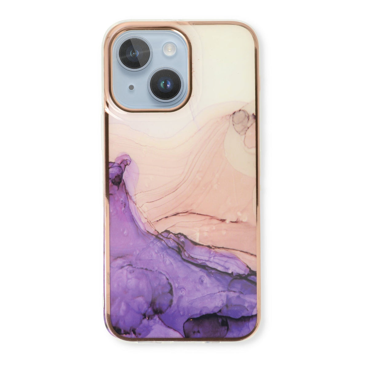 Apple iPhone 15 Plus Case - Purple - Silicone Marble Back Cover
