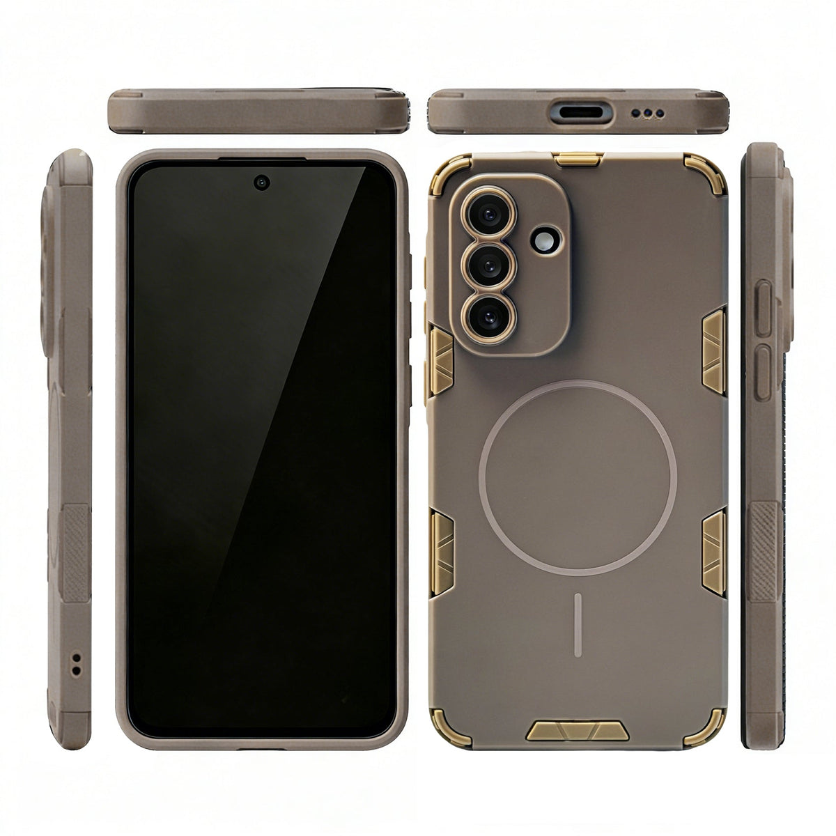 Samsung Galaxy A37 Hoesje - Matte Bruin - Frosted Matte Hardcase MagSafe Back Cover