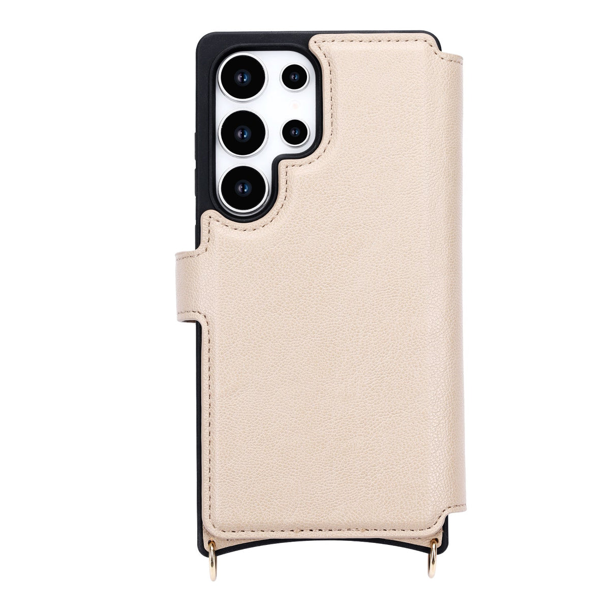 Samsung Galaxy S25 Ultra Hoesje - Beige - CM Amsterdam Back Cover met Telefoonkoord