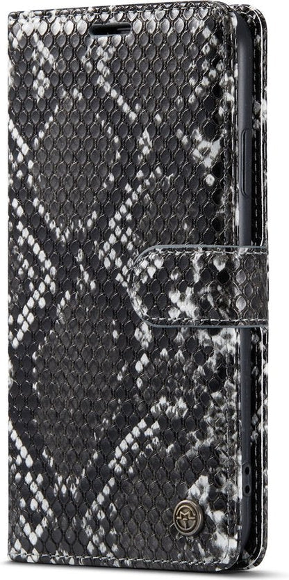 Apple iPhone XR Case - Black - Snake Print Flip Case