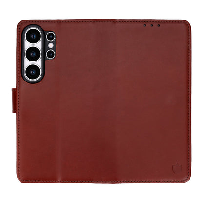 Samsung Galaxy S26 Ultra Hoesje - Chestnut Brown - Echt Leren Bookcase