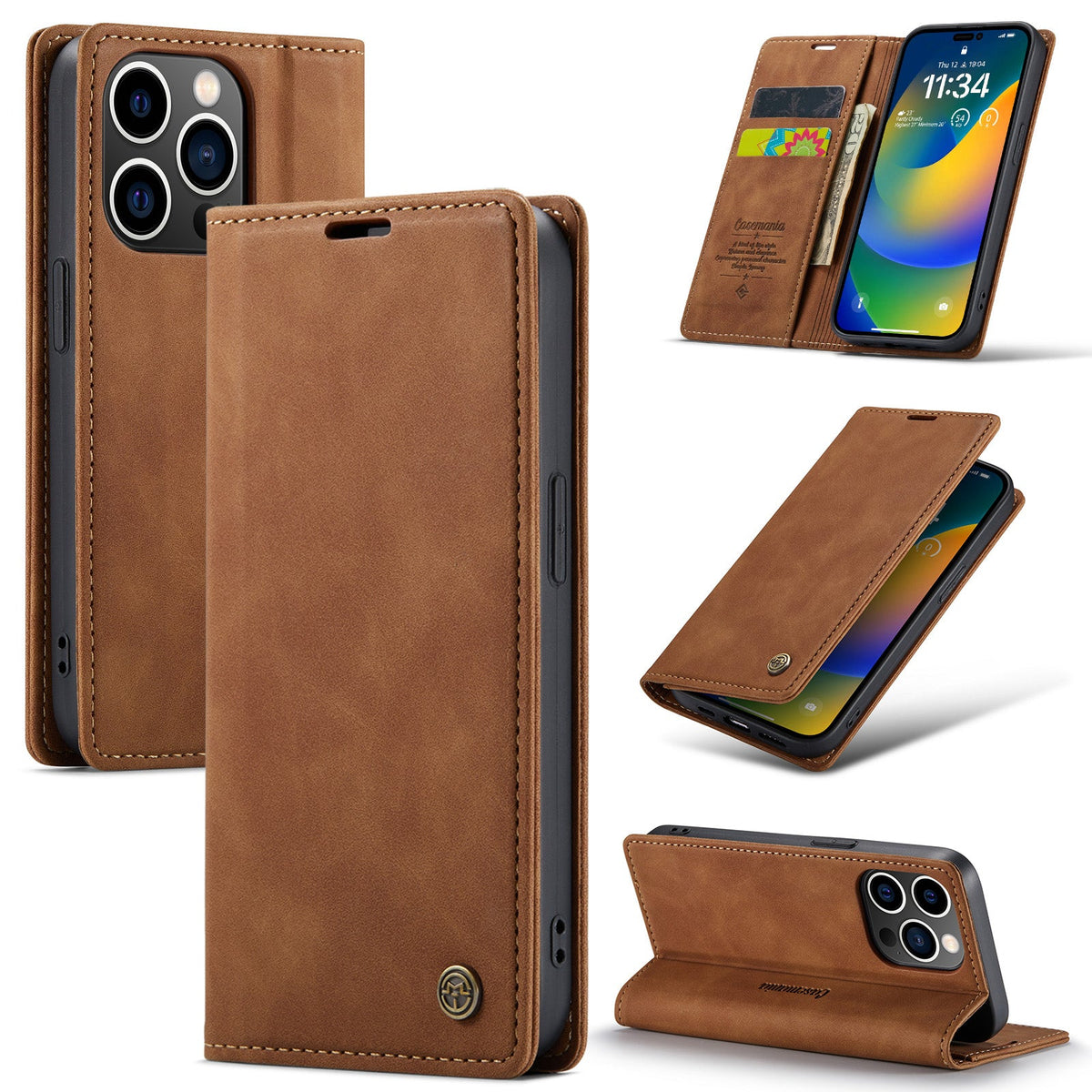 Apple iPhone 15 Pro Case - Sienna Brown - Slim Wallet Case