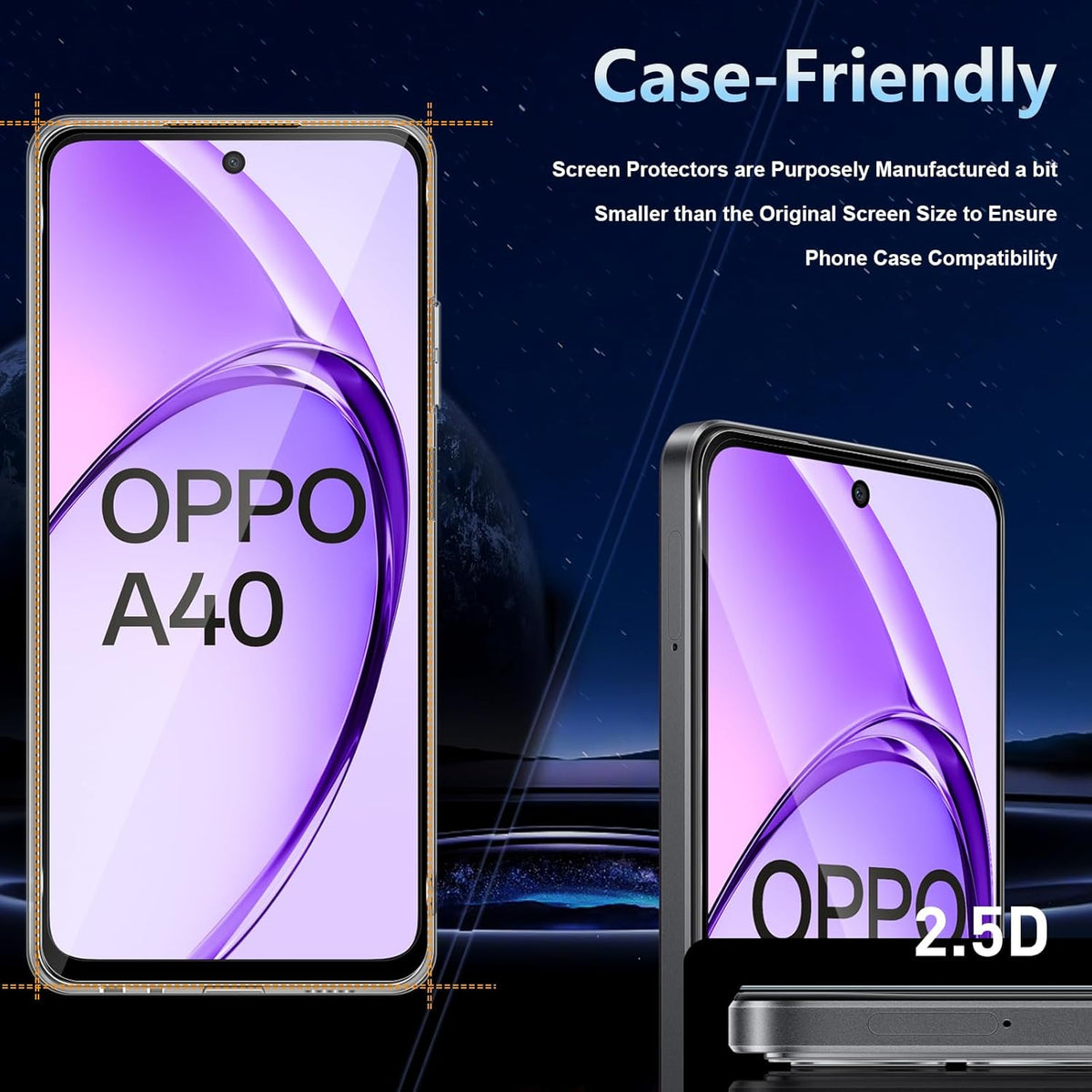 Oppo A60 / A40m / A40 Schutzfolie - Full Cover - 2 Stück