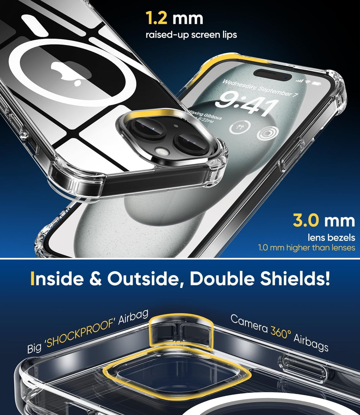 iPhone 13 Hoesje - Transparant - Anti-Shock MagSafe Back Cover