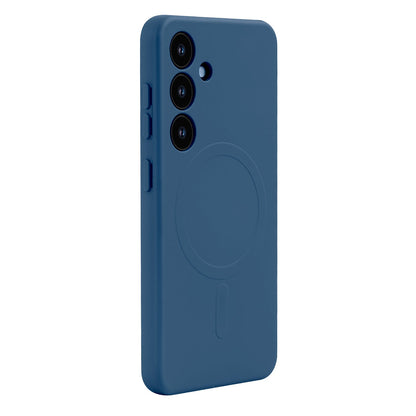 Samsung Galaxy S25 Hoesje - Donker Blauw - Liquid Siliconen MagSafe Back Cover