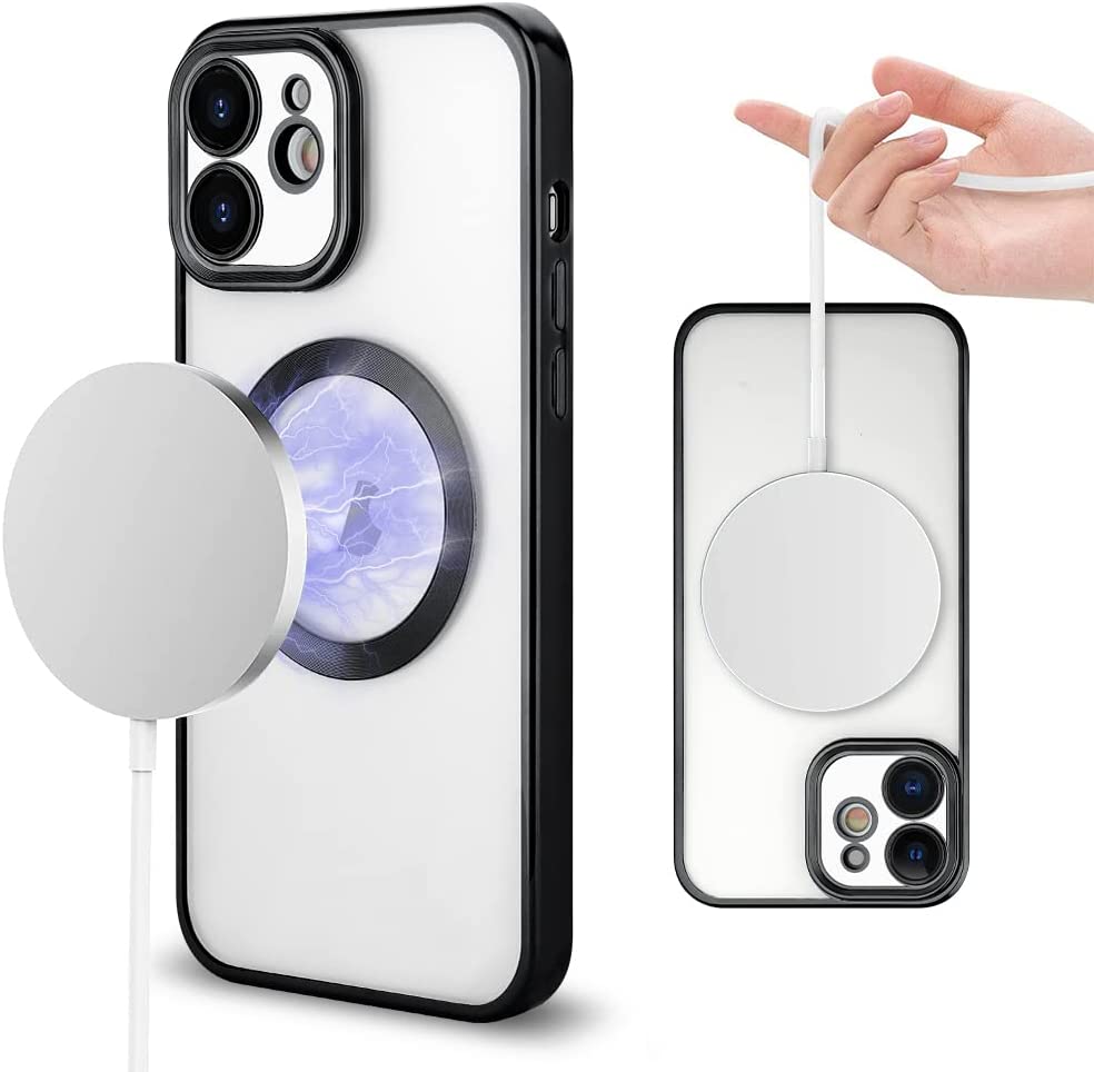 Apple iPhone 12 Hoesje - Zwart - Siliconen MagSafe Back Cover