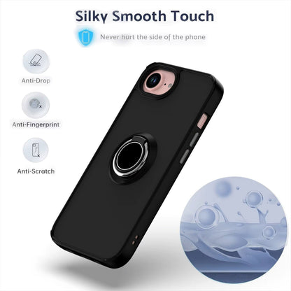 Apple iPhone 17e Hülle - Matt Schwarz - Ständer Ring Backcover