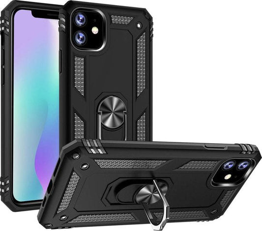 Apple iPhone 11 Hülle - Schwarz - Armor-Ständer-Backcover