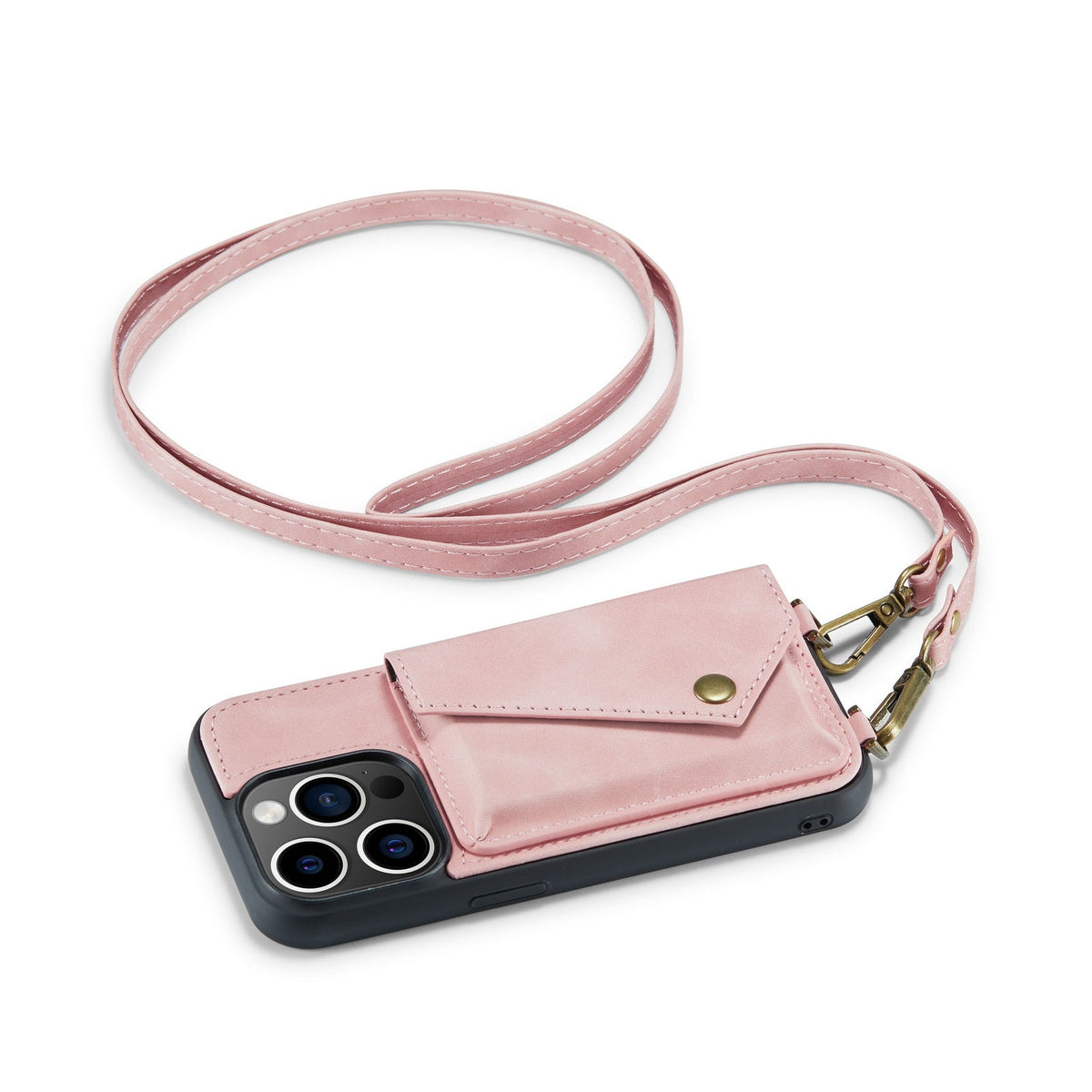 Apple iPhone 14 Pro Max Hoesje - Pale Pink - Luxe Back Cover met Telefoonkoord