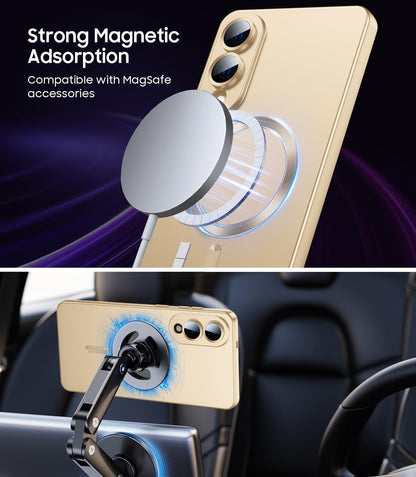 Samsung Galaxy S25 Edge Hoesje - Goud - Matte Siliconen MagSafe Back Cover