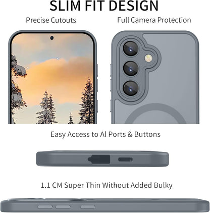 Samsung Galaxy A57 Hoesje - Grijs - Matte Armor MagSafe Back Cover