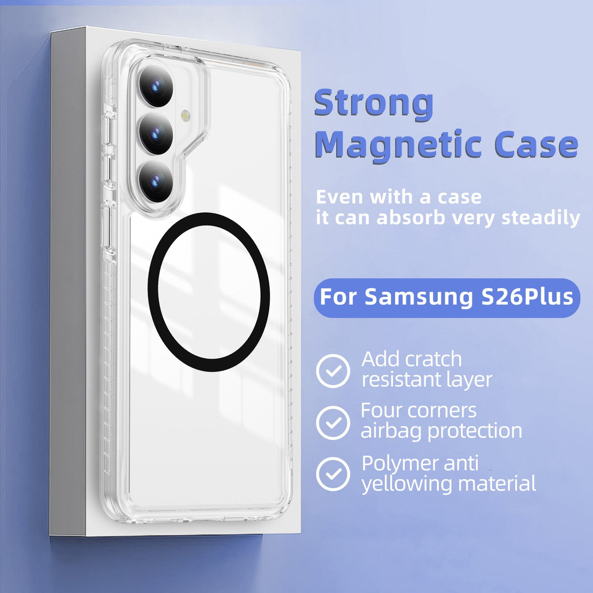 Samsung Galaxy S26 Plus Hoesje - Zwart - Minimalistic MagSafe Back Cover